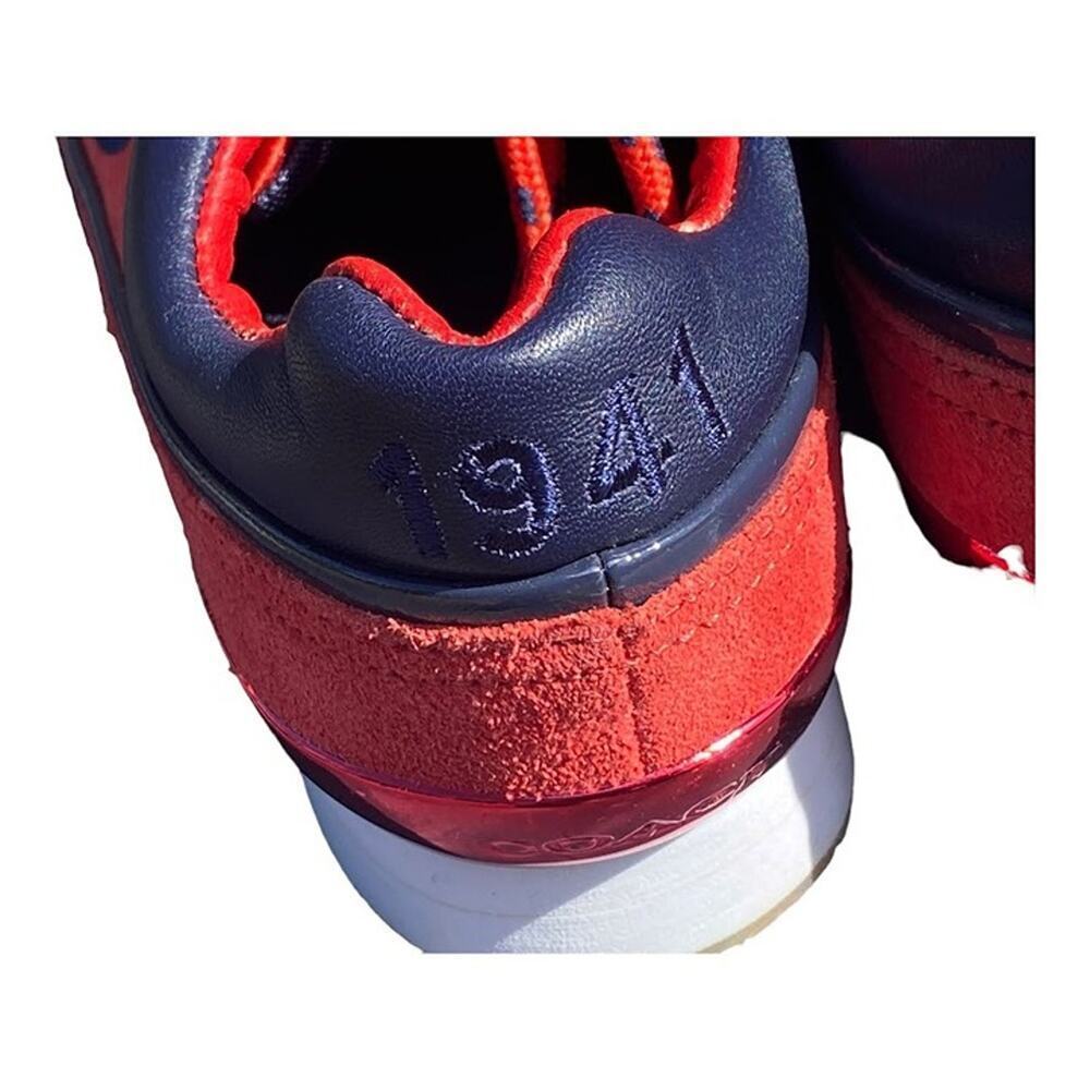 COACH 1941 Rosie Red Blue Suede Leather Runner Athletic Sneaker Women's 6.5M - Picture 11 of 12